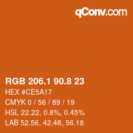 Color code: RGB 206.1 90.8 23 | qconv.com