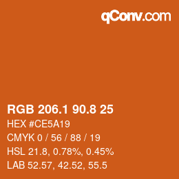 Color code: RGB 206.1 90.8 25 | qconv.com