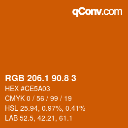 Farbcode: RGB 206.1 90.8 3 | qconv.com