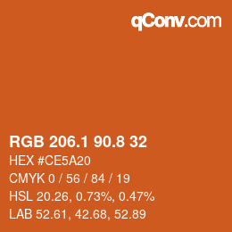 Color code: RGB 206.1 90.8 32 | qconv.com