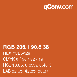 Color code: RGB 206.1 90.8 38 | qconv.com