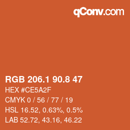 Color code: RGB 206.1 90.8 47 | qconv.com