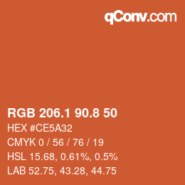 Color code: RGB 206.1 90.8 50 | qconv.com
