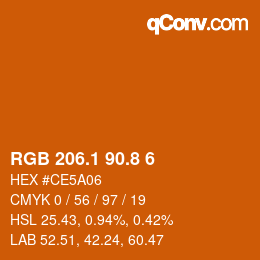 Farbcode: RGB 206.1 90.8 6 | qconv.com