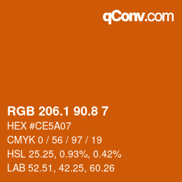 Color code: RGB 206.1 90.8 7 | qconv.com
