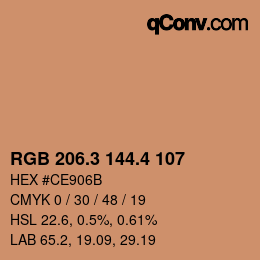 カラーコード: RGB 206.3 144.4 107 | qconv.com