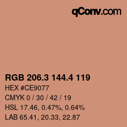 カラーコード: RGB 206.3 144.4 119 | qconv.com
