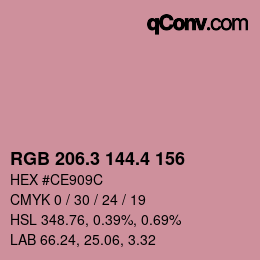 カラーコード: RGB 206.3 144.4 156 | qconv.com