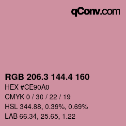 カラーコード: RGB 206.3 144.4 160 | qconv.com