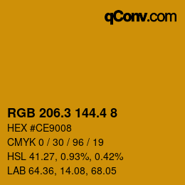 カラーコード: RGB 206.3 144.4 8 | qconv.com