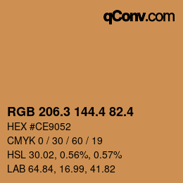 カラーコード: RGB 206.3 144.4 82.4 | qconv.com