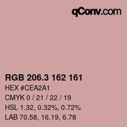 カラーコード: RGB 206.3 162 161 | qconv.com