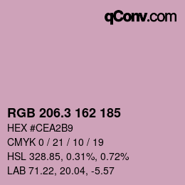 カラーコード: RGB 206.3 162 185 | qconv.com