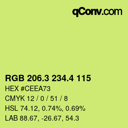 カラーコード: RGB 206.3 234.4 115 | qconv.com