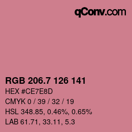 カラーコード: RGB 206.7 126 141 | qconv.com