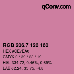 カラーコード: RGB 206.7 126 160 | qconv.com
