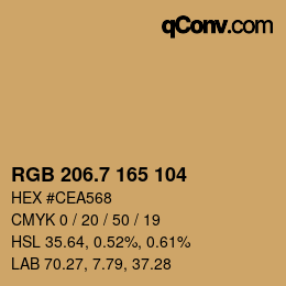 カラーコード: RGB 206.7 165 104 | qconv.com