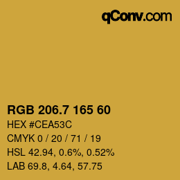 カラーコード: RGB 206.7 165 60 | qconv.com