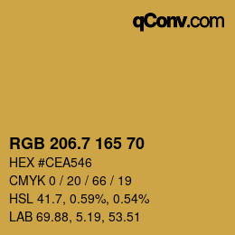 カラーコード: RGB 206.7 165 70 | qconv.com