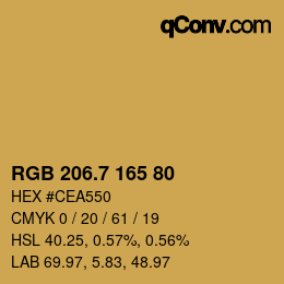 カラーコード: RGB 206.7 165 80 | qconv.com