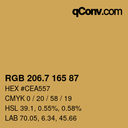 カラーコード: RGB 206.7 165 87 | qconv.com
