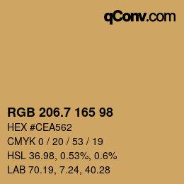 カラーコード: RGB 206.7 165 98 | qconv.com