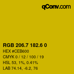 カラーコード: RGB 206.7 182.6 0 | qconv.com