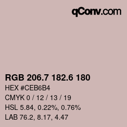 カラーコード: RGB 206.7 182.6 180 | qconv.com