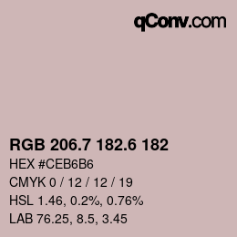 カラーコード: RGB 206.7 182.6 182 | qconv.com