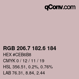 カラーコード: RGB 206.7 182.6 184 | qconv.com