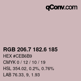 カラーコード: RGB 206.7 182.6 185 | qconv.com