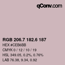 カラーコード: RGB 206.7 182.6 187 | qconv.com