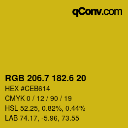 カラーコード: RGB 206.7 182.6 20 | qconv.com