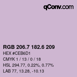 カラーコード: RGB 206.7 182.6 209 | qconv.com