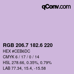 カラーコード: RGB 206.7 182.6 220 | qconv.com