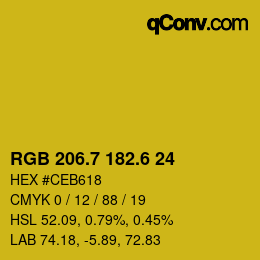 カラーコード: RGB 206.7 182.6 24 | qconv.com