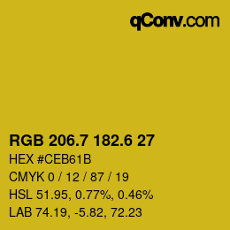 カラーコード: RGB 206.7 182.6 27 | qconv.com