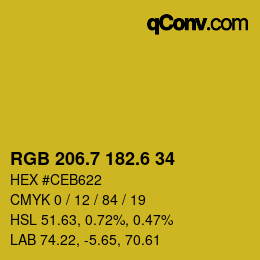 カラーコード: RGB 206.7 182.6 34 | qconv.com