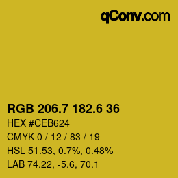 カラーコード: RGB 206.7 182.6 36 | qconv.com