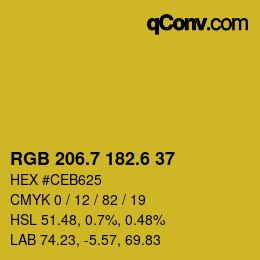 カラーコード: RGB 206.7 182.6 37 | qconv.com