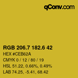 カラーコード: RGB 206.7 182.6 42 | qconv.com