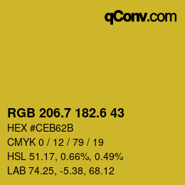 カラーコード: RGB 206.7 182.6 43 | qconv.com