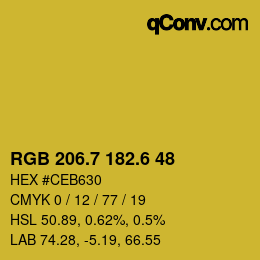カラーコード: RGB 206.7 182.6 48 | qconv.com