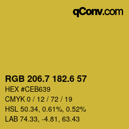 カラーコード: RGB 206.7 182.6 57 | qconv.com