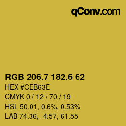 カラーコード: RGB 206.7 182.6 62 | qconv.com