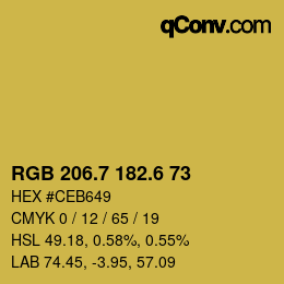 カラーコード: RGB 206.7 182.6 73 | qconv.com