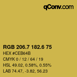カラーコード: RGB 206.7 182.6 75 | qconv.com
