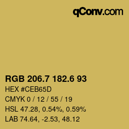 カラーコード: RGB 206.7 182.6 93 | qconv.com