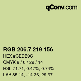 カラーコード: RGB 206.7 219 156 | qconv.com