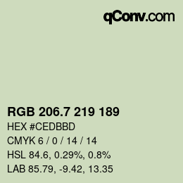 カラーコード: RGB 206.7 219 189 | qconv.com